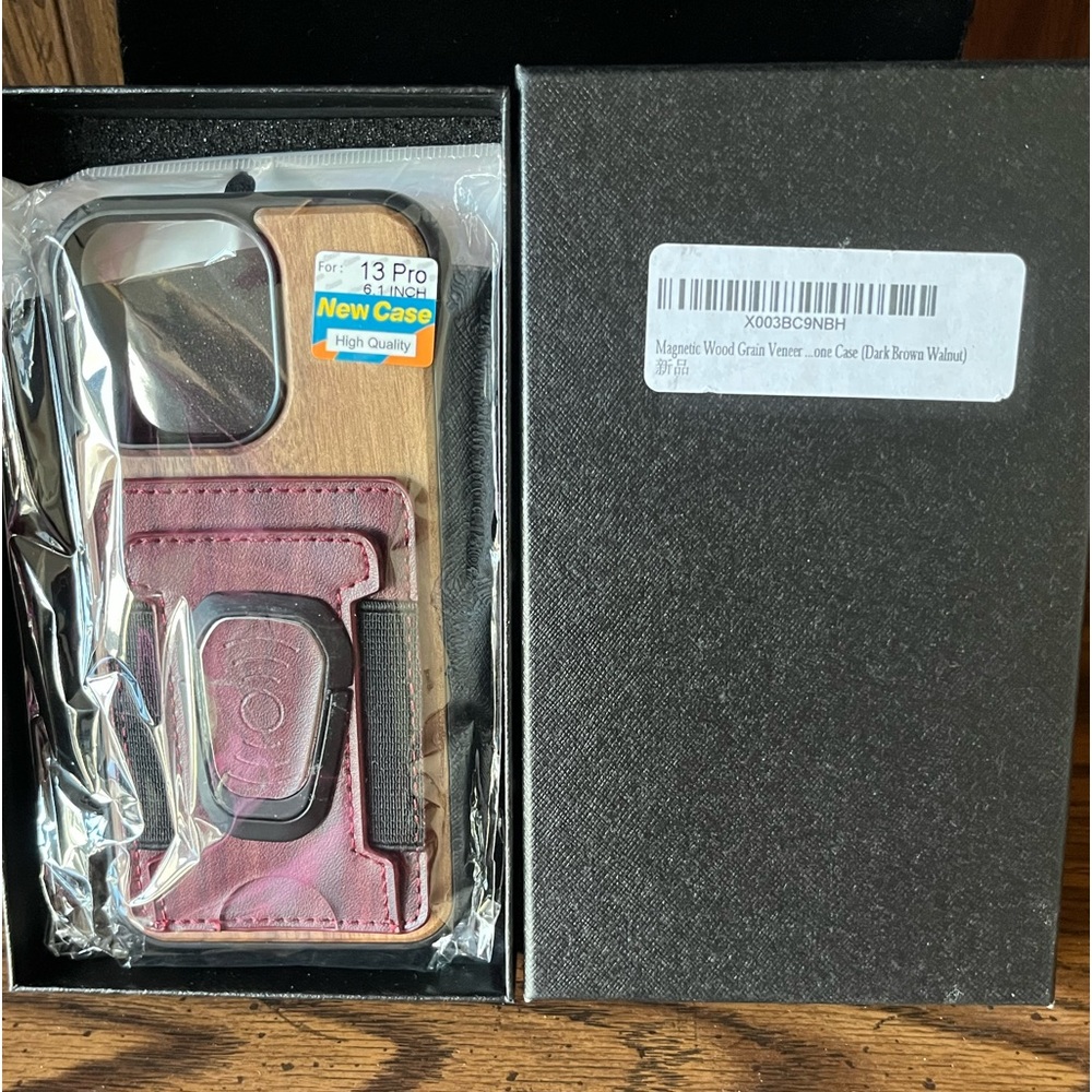 Magnetic Wood Grain Veneer iPhone 13 Pro Phone Case